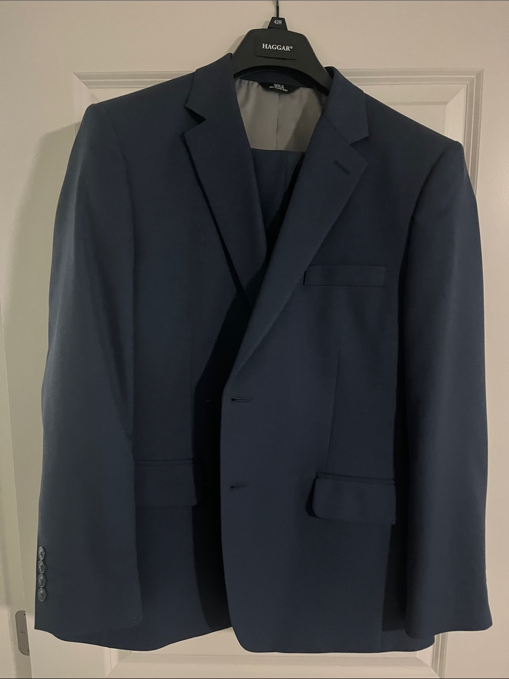 Haggar Men's Navy Single-Breasted Suit Jacket
